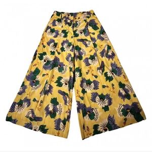 ALYSI flower abstract super high waist 18in bottom wide leg pant